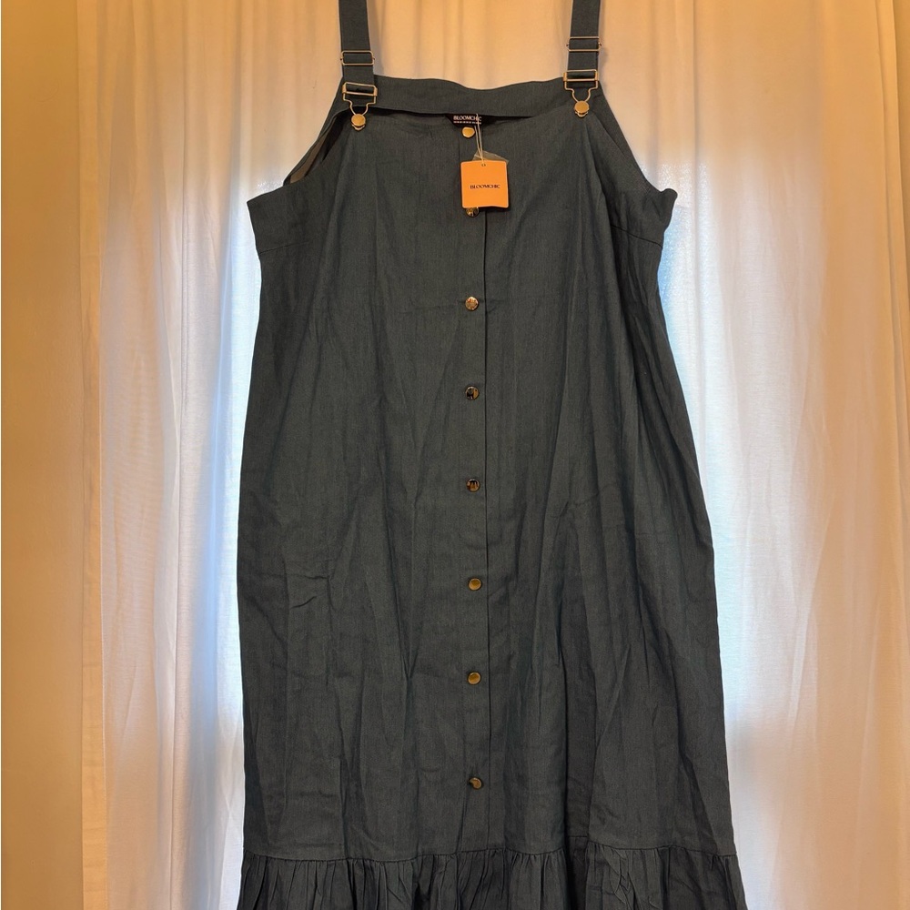 BloomChic Denim Overall Midi Sundress